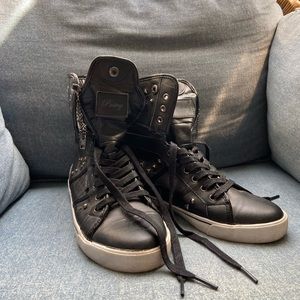 BLACK HIGH TOP SNEAKERS